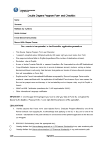 Double Degree Program Form and Checklist