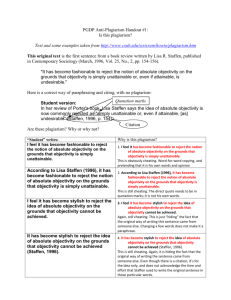 Handout #1: Is this plagiarism? -