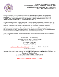 Scholarship Application College of Juvenile Justice and Psychology