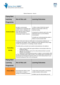 At a glance learning outcomes