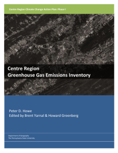 Centre Region Greenhouse Gas Emissions Inventory – 2006