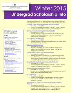 Winter 2015 scholarship announcements