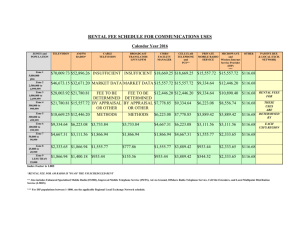 RENTAL FEE SCHEDULE FOR COMMUNICATIONS USES