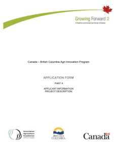 Application Form - Investment Agriculture Foundation of British