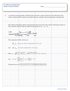 Answers to Relative Velocity Problems