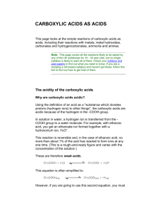 carboxylic acids as acids