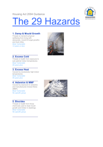The 29 Hazards 1. Damp & Mould Growth