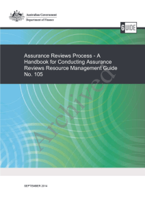 Assurance Reviews Process - A Handbook for Conducting