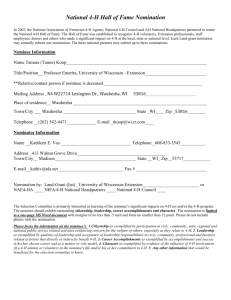 Nominee Information - University of Wisconsin