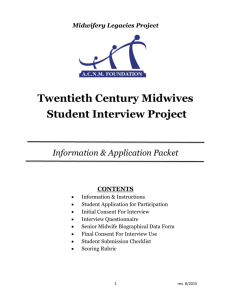 Twentieth Century Midwives – Student Interview Project