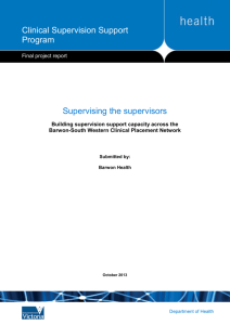 Building supervision support capacity across the