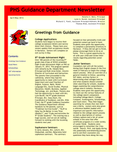 Greetings from Guidance - the Parsippany