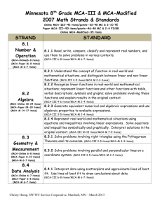8th Grade Math 2007 with MCA-III & MCA-Mod Information