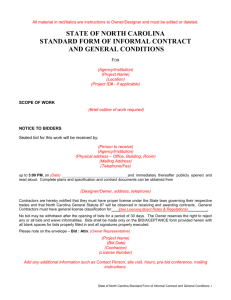 Informal Contract and General Conditions
