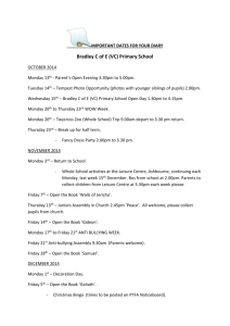 important-dates-1415 - Bradley C of E (VC) Primary School