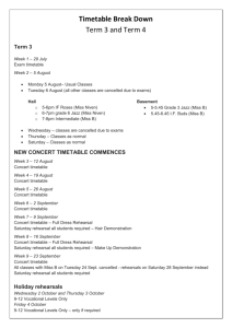 Timetable Break Down - Great South Ballet Academy