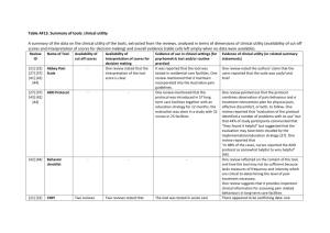Table AF13. Summary of tools: clinical utility