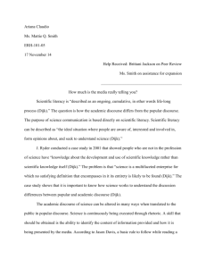 English Academic and Popular Discourse Essay