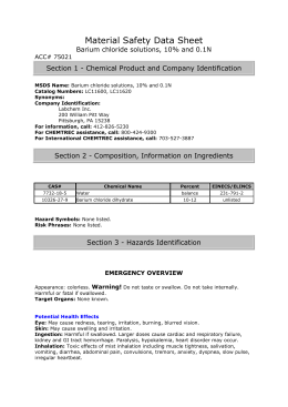 Material Safety Data Sheet Cobalt (II) Nitrate Hexahydrate ACC