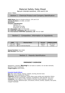 Material Safety Data Sheet Barium chloride solutions, 10% and 0.1N