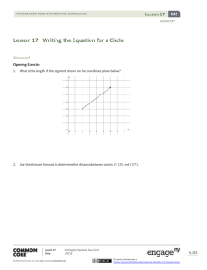 Lesson 17: Writing the Equation for a Circle
