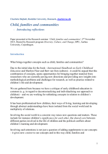 Changing perspectives on Child, Families and Communities