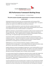 DES Performance Framework Working Group