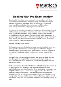 Dealing With Pre-Exam Anxiety - Murdoch Institute of Technology