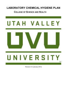 Chemical Hygiene Plan - Utah Valley University
