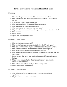 Earth & Environmental Science Final Exam Study Guide