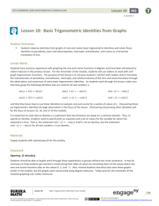 Lesson 10: Basic Trigonometric Identities from Graphs