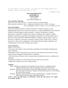 Creative Writing Syllabus - Saint Joseph High School