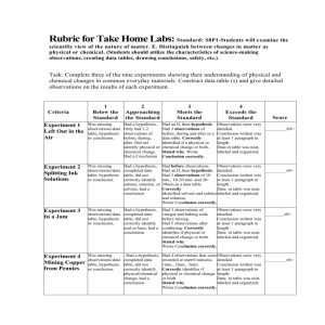 Rubric for Take Home Labs