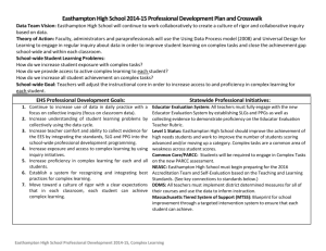 Easthampton High School 2014-15 Professional Development Plan