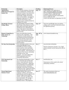 Scholarship Description Deadline Submission Process