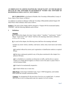 Bloomfield health dept environmental quality assurance ordinance