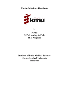 MPhil/PhD Thesis - Khyber Medical University