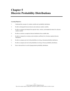Chapter 5 Discrete Probability Distributions