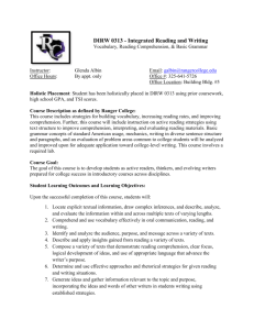 Developmental Integrated Reading and Writing