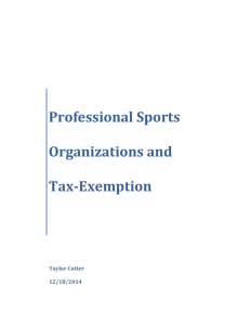 Professional Sports Organizations and Tax