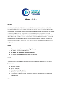 Literacy Policy - Fairlawn Primary School