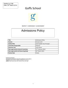 Admissions Policy 16-17