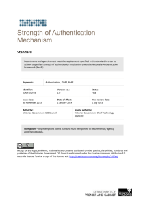 Strength of Authentication Mechanism