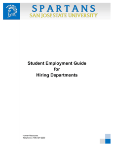 Student Employment Guide for Hiring Departments