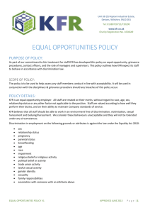KFR`s Equal Opportunities Policy