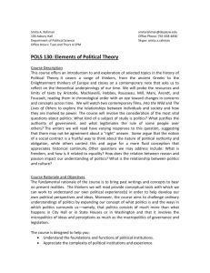 Pols 130 Elements of Political Theory - Rahman