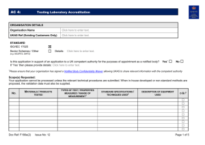 AC4 Testing Laboratory Accreditation Application Form