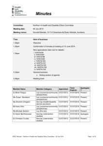 Minutes - Health and Disability Ethics Committees