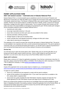 Kakadu National Park - Application for a permit to conduct
