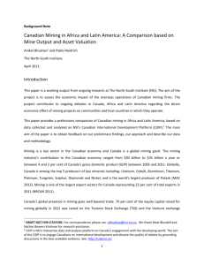 Background Note Canadian Mining in Africa and Latin America: A